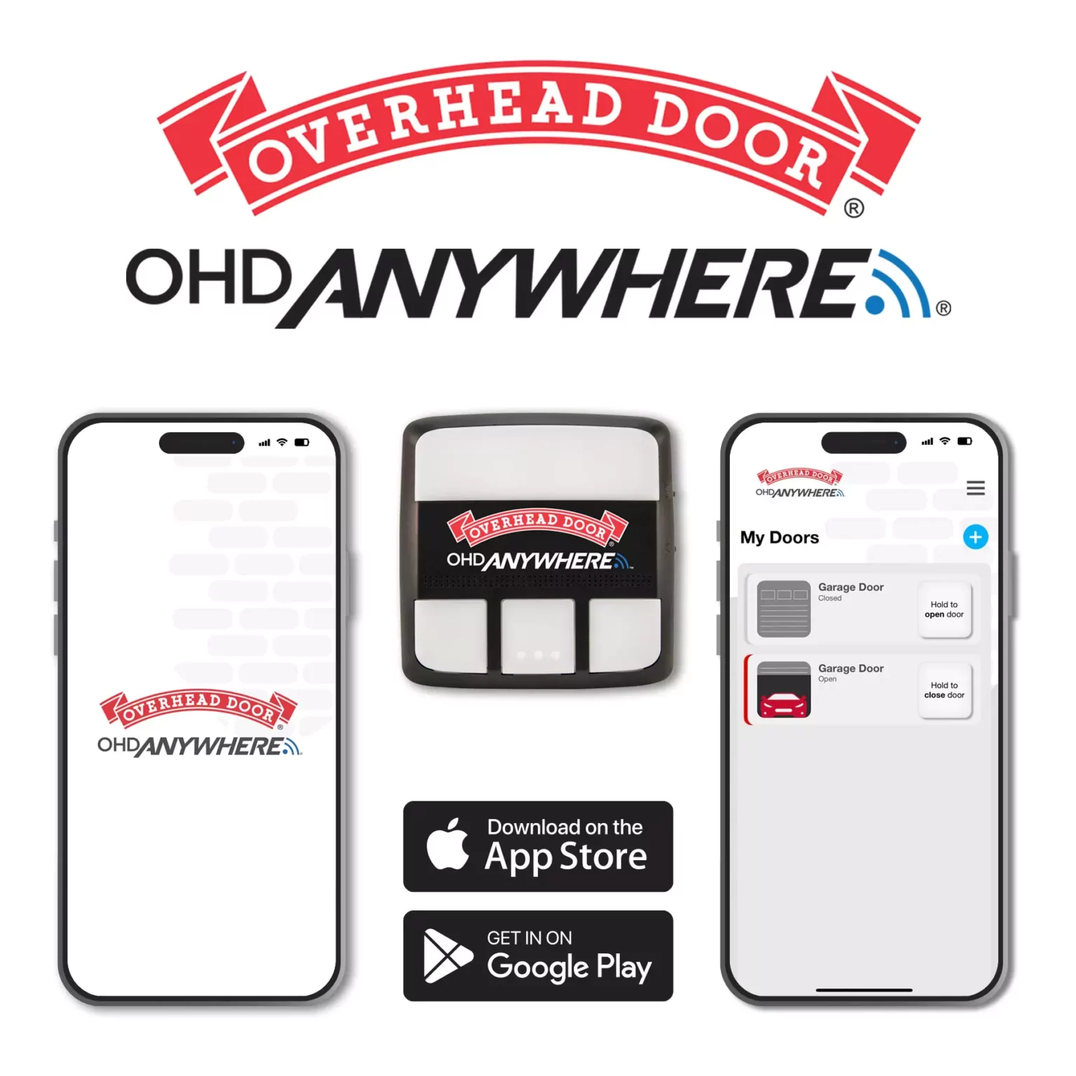 Overhead Door Company™ OHD Anywhere® Garage Door Opener App